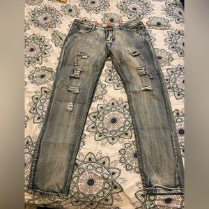 Vintage Distressed Mens Jeans Sz 34